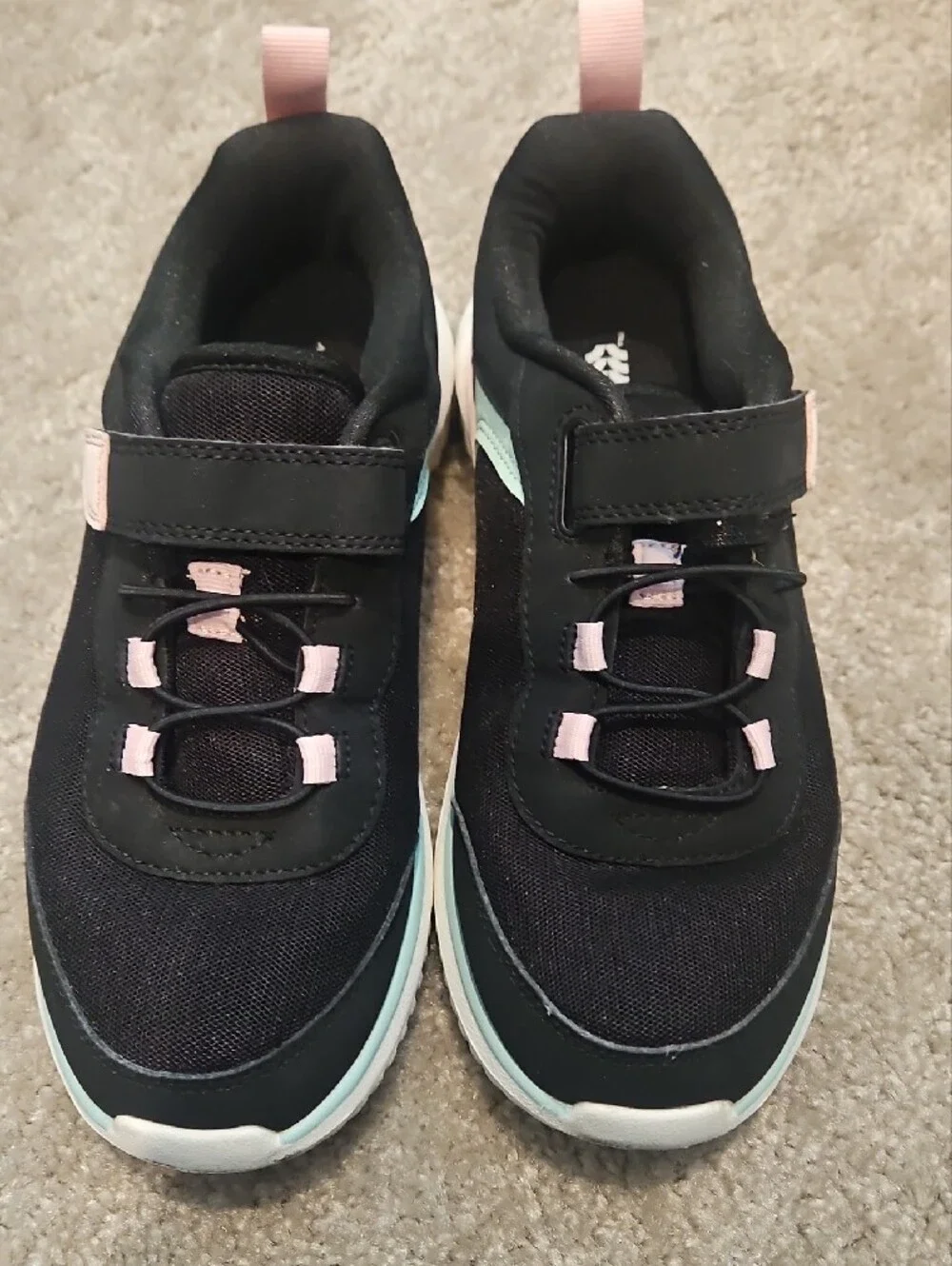 Kids Black and Pink Athletic Sneakers